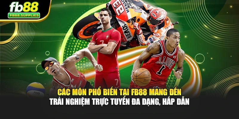 Các môn phổ biến tại FB88 mang đến trải nghiệm trực tuyến đa dạng, hấp dẫn